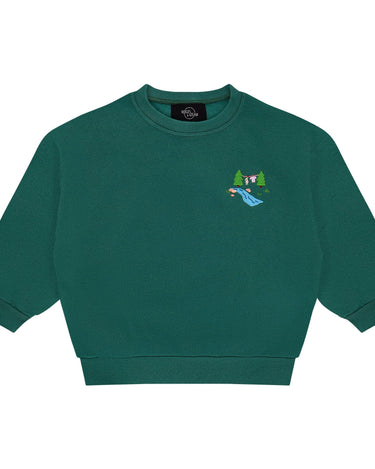 Baby/kid 'Camping bliss' sweater - laundry day - Jasper green - Ridges And Steam