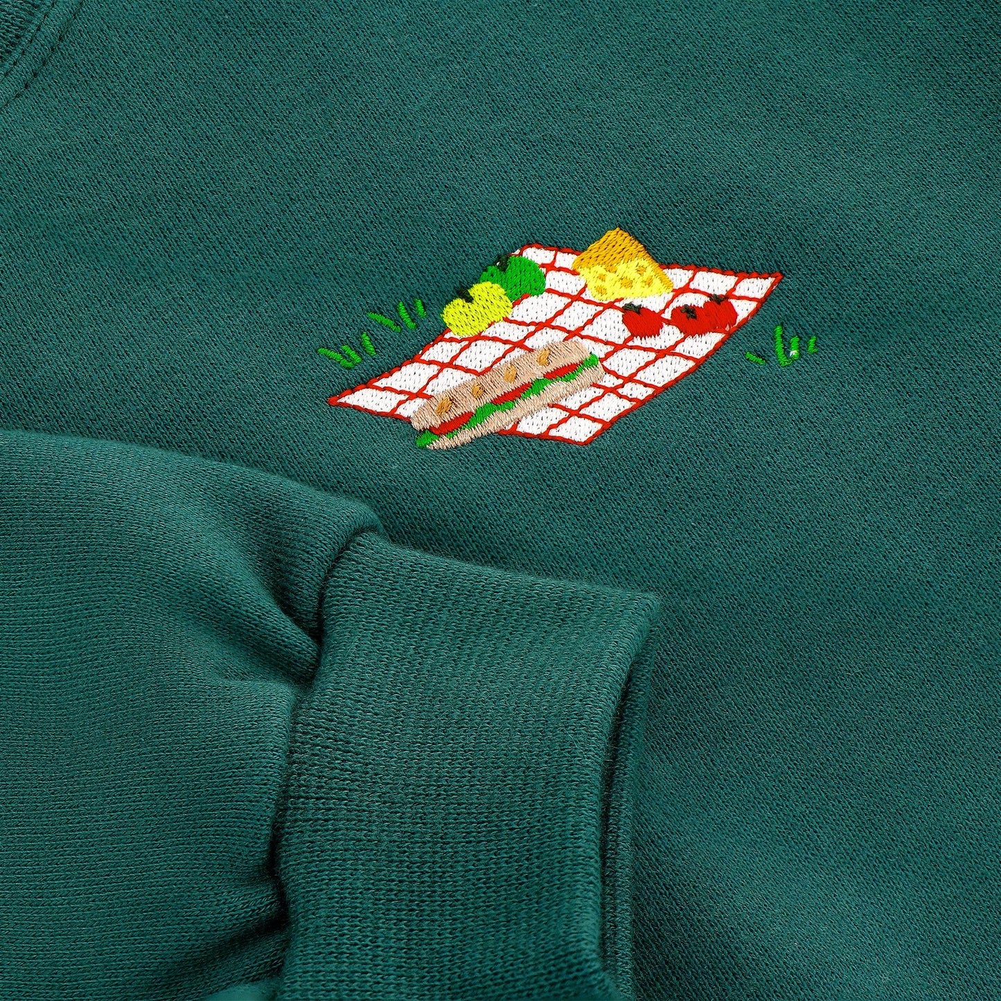 Baby/kids 'Picnic time' sweater - picnic blanket - Jasper green - Ridges And Steam