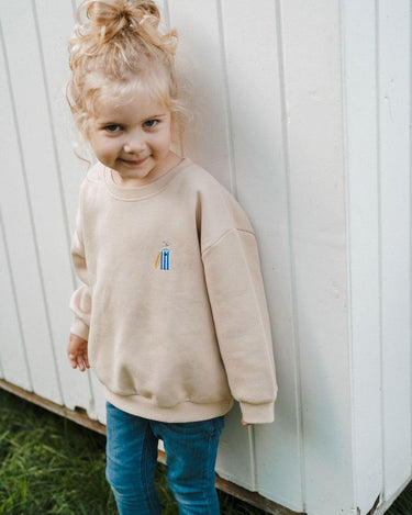 Baby/kids 'Take me to the sea' sweater - beach house - beige - Ridges And Steam