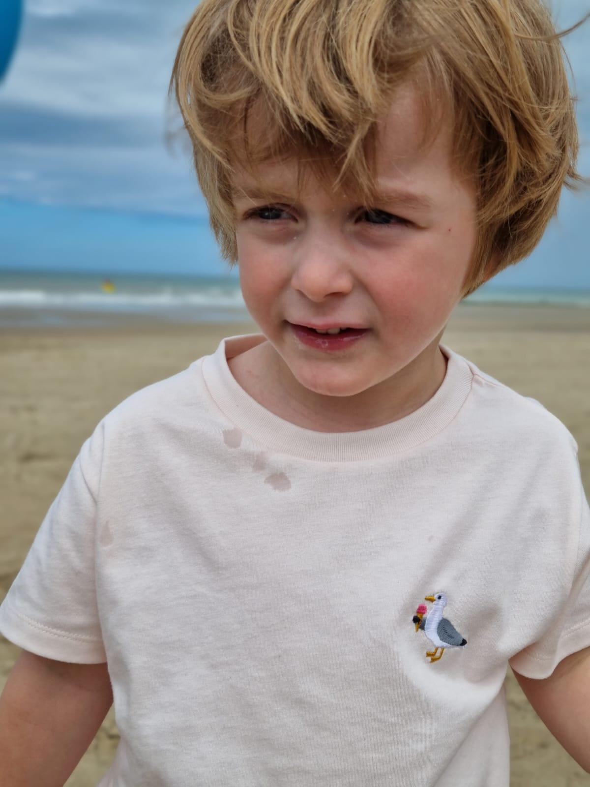 Baby/kids 'Take me to the sea' T-shirt - sea gull - Cream - Ridges And Steam