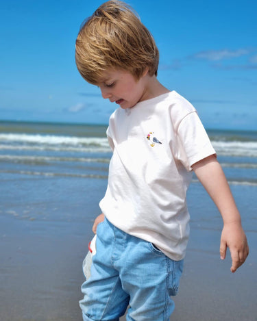 Baby/kids 'Take me to the sea' T-shirt - sea gull - Cream - Ridges And Steam