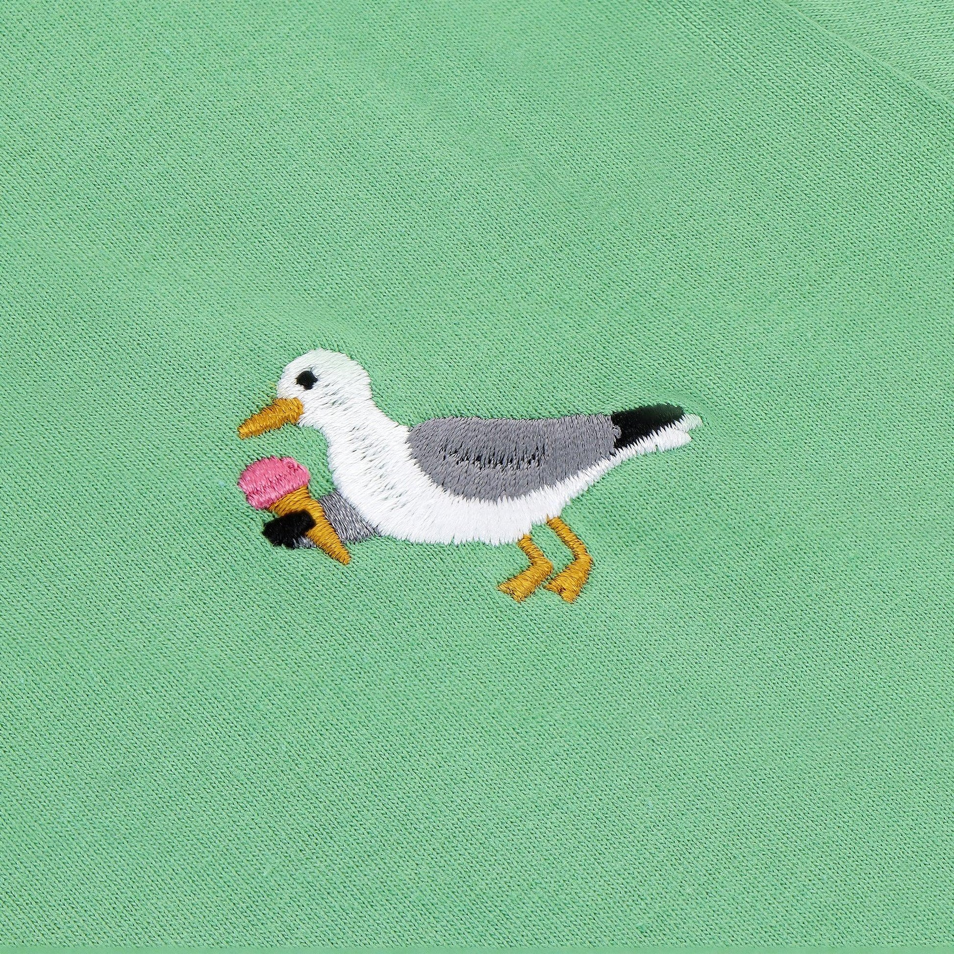 Baby/kids 'Take me to the sea' T-shirt - sea gull - Light grass green - Ridges And Steam