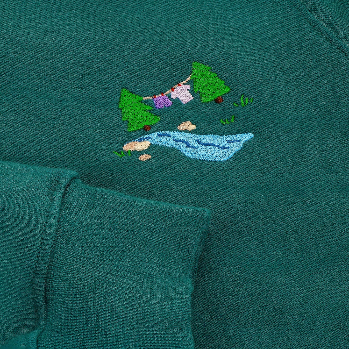 Teen 'Camping bliss' sweater - laundry day - Jasper green - Ridges And Steam