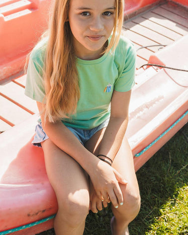 Teen 'Take me to the sea' T-shirt - beach house - Light grass green - Ridges And Steam