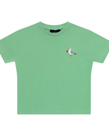 Teen 'Take me to the sea' T-shirt - sea gull - Light grass green - Ridges And Steam