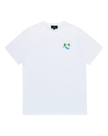 Unisex 'Camping bliss' T-shirt - laundry day - white - Ridges And Steam