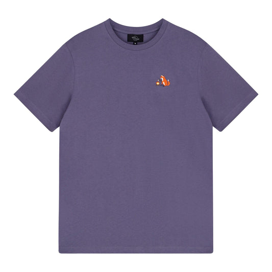 High quality unisex fox embroidered T-shirt in dark plum colour. Regular fit, made from organic & recycled cotton. Perfect for camping adventures. Discover our twinning sweaters and T-shirts for the whole family!