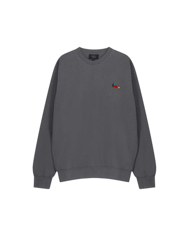 -	Stay comfortable in style with our graphite grey sweater for men. If you like camping, you’ll like our tent embroidery. Made from organic & recycled cotton, it's soft and good for the planet. Free shipping to Belgium and the Netherlands. 